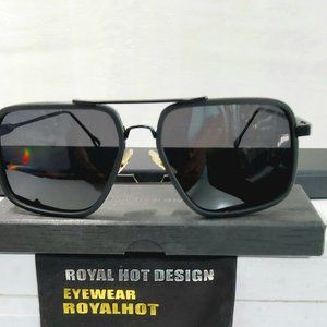 Womens Polarized Square Sunglasses oversized Black Frame 100%UV Protection 65mm